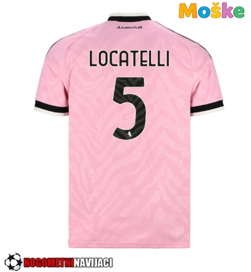 Moške Nogometnih dresov Juventus Manuel Locatelli #5 Gostujoči 2026-27 Kratki rokavi Moške Nogometnih dresov Juventus Manuel Locatelli #5 Gostujoči 2026-27 Kratki rokavi